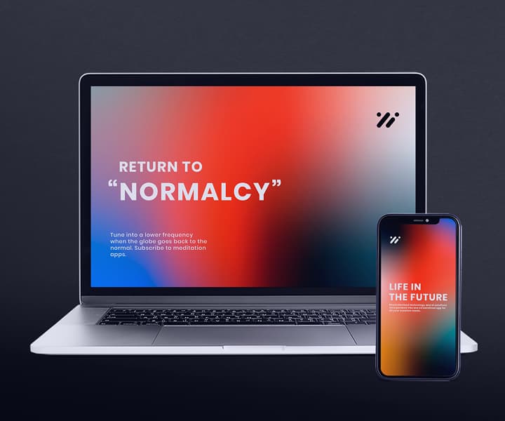 Notebook and smartphone with the similar screen image